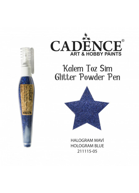 Glitterpoeder pen hologram blauw