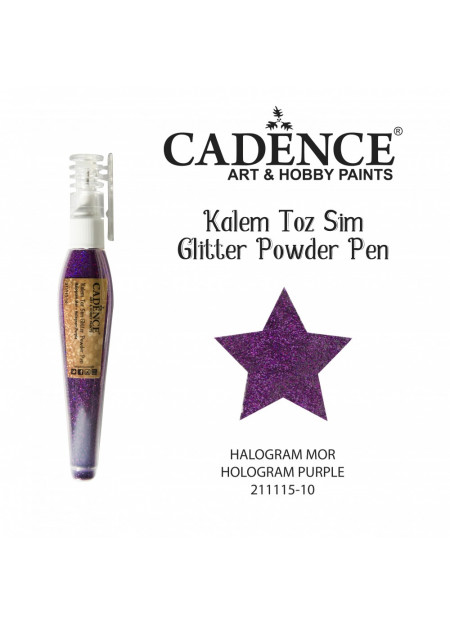 Glitterpoeder pen hologram paars