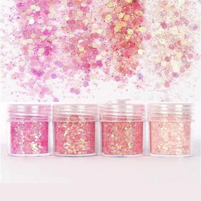 Set 4 potjes glitters