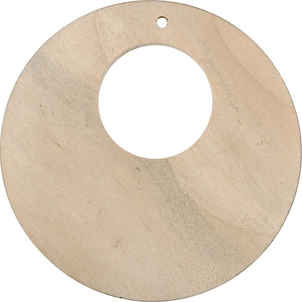 Oorbelhanger/schijf rond hout